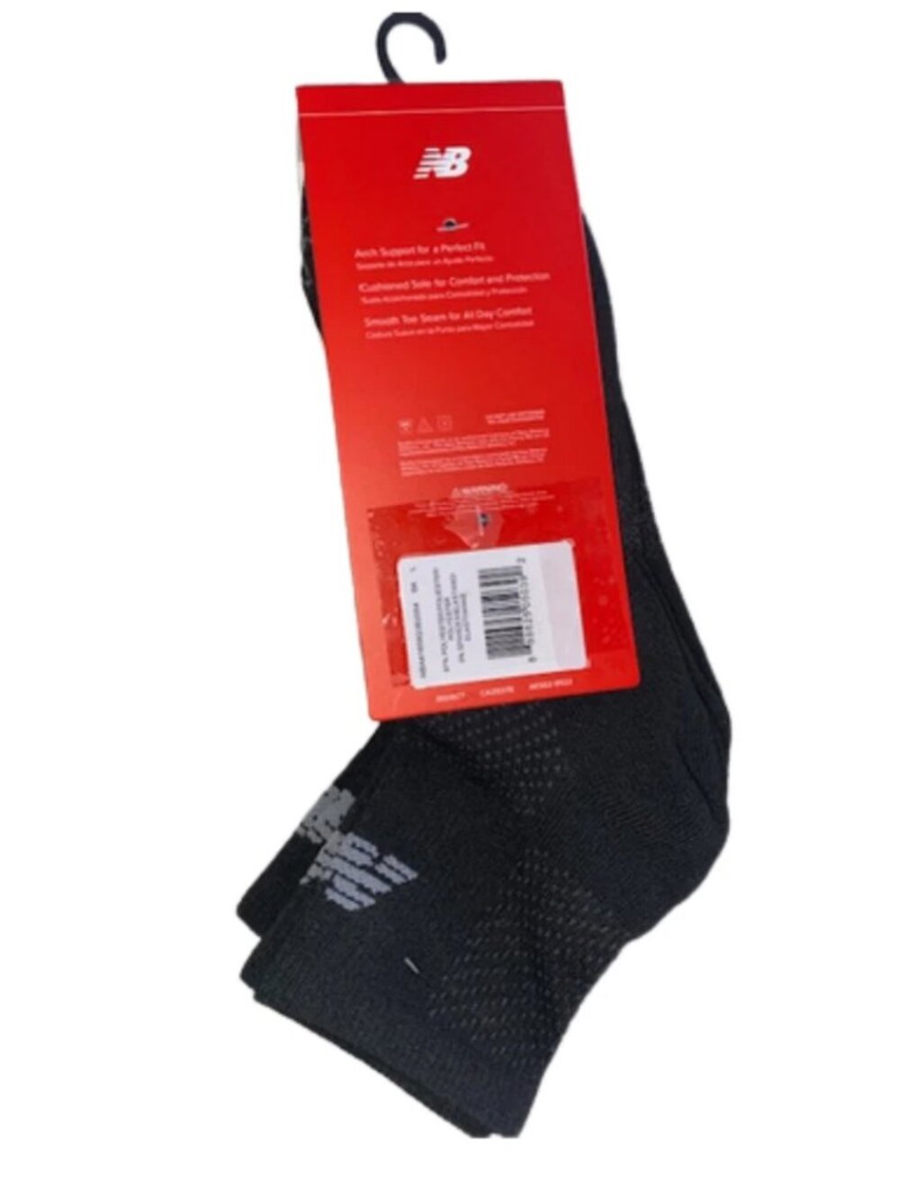 New Balance 3 Pair Men's Black Cushioned Ankle Socks Shoe Size 8-12.5 - Picture 4 of 4